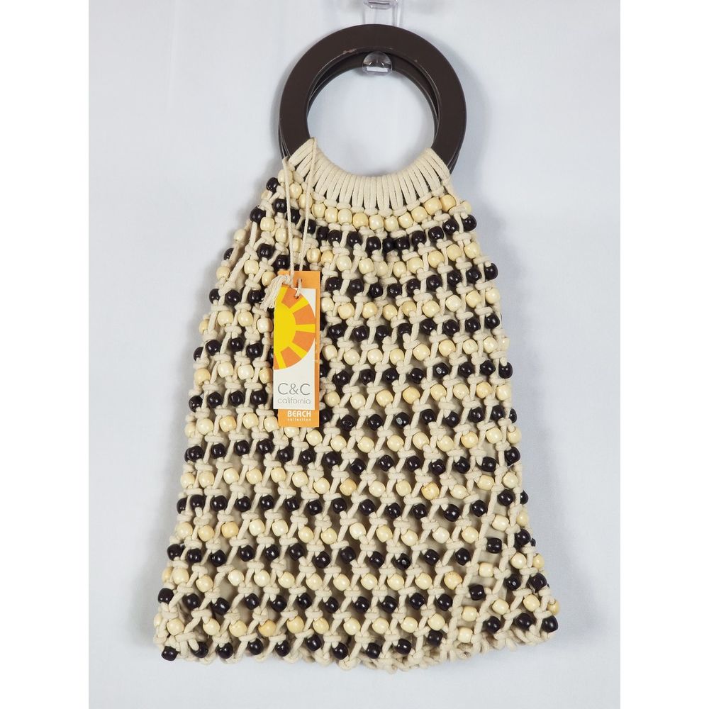C&C CALIFORNIA Retro Macrame Beaded Bag